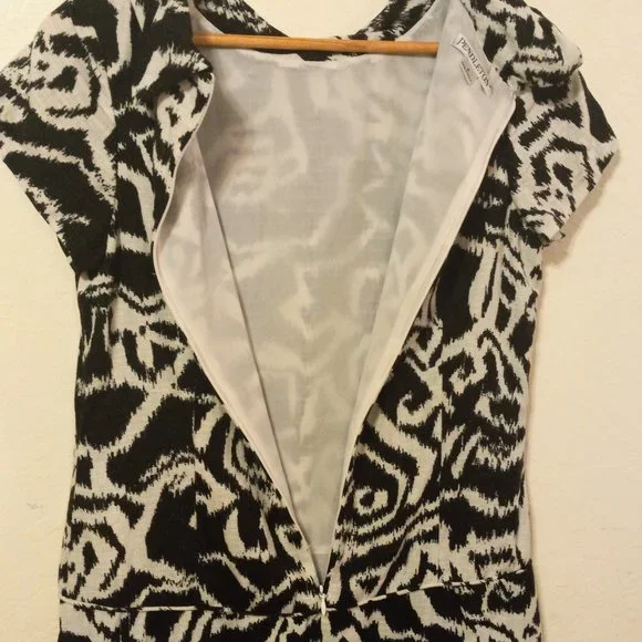 Pendleton Half Zip Dress Black & White GUC Size 4 - Picture 8 of 12